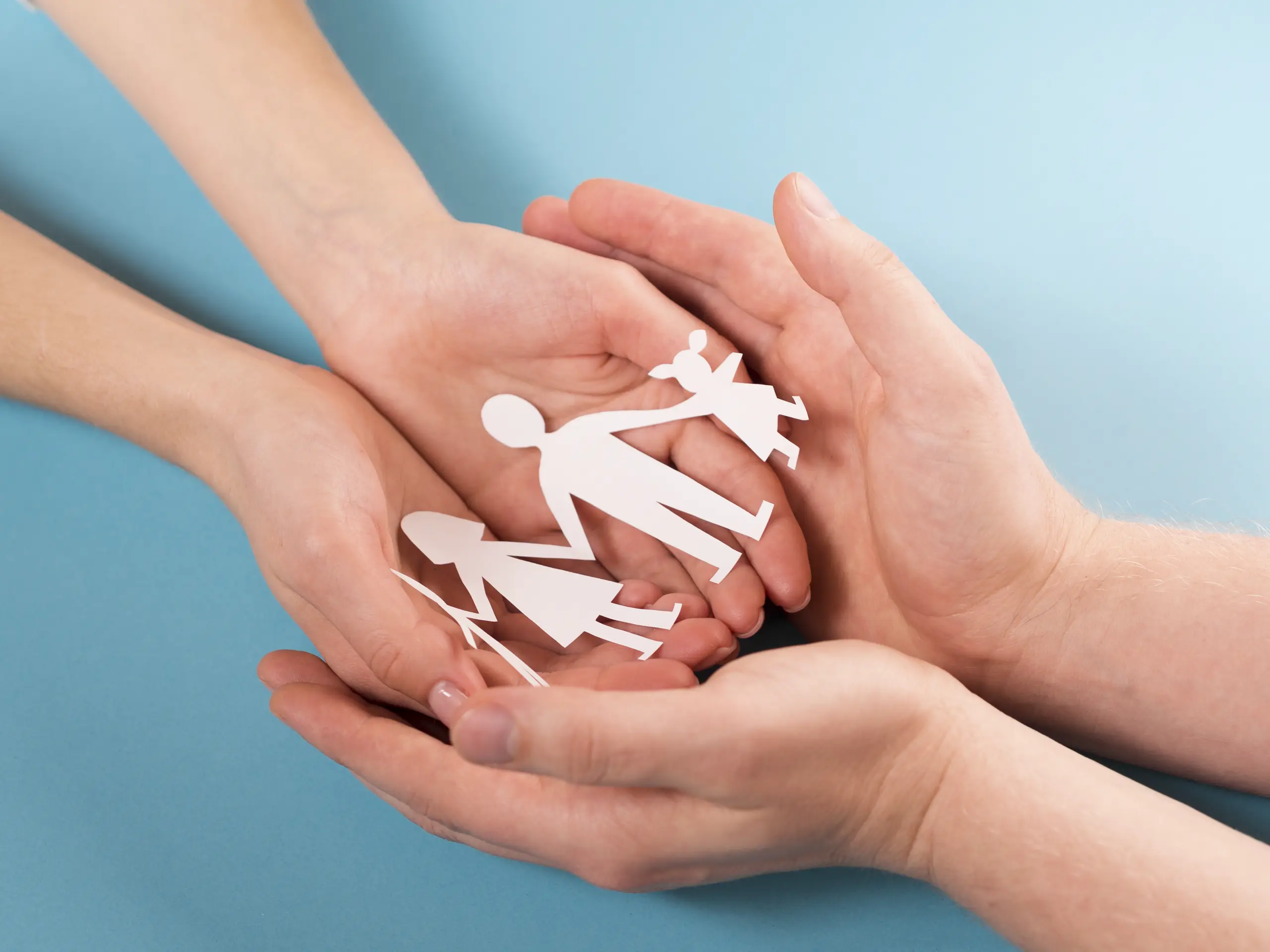 people holding hands cute paper family